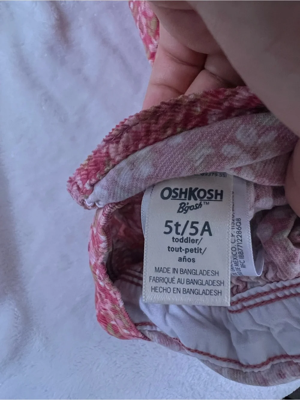 OshKosh B'gosh Rose Pink Floral Corduroy Overall Skirt